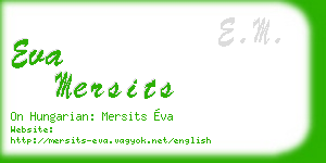 eva mersits business card
